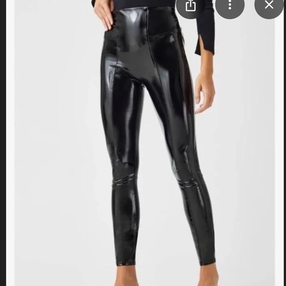 SPANX Pants - Spanx Womens Black Faux Leather Leggings XL